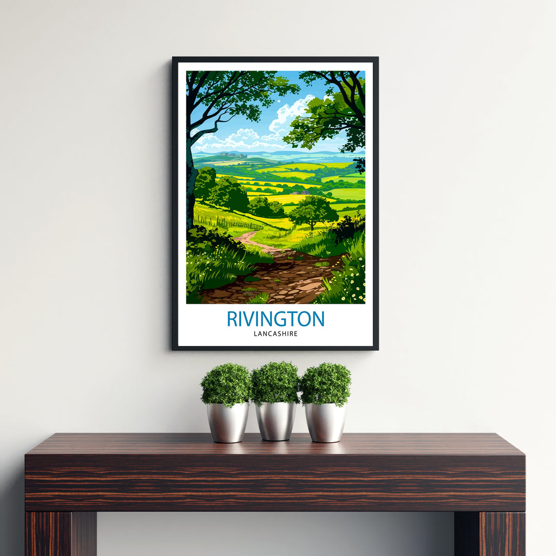 Rivington Lancashire Travel Poster