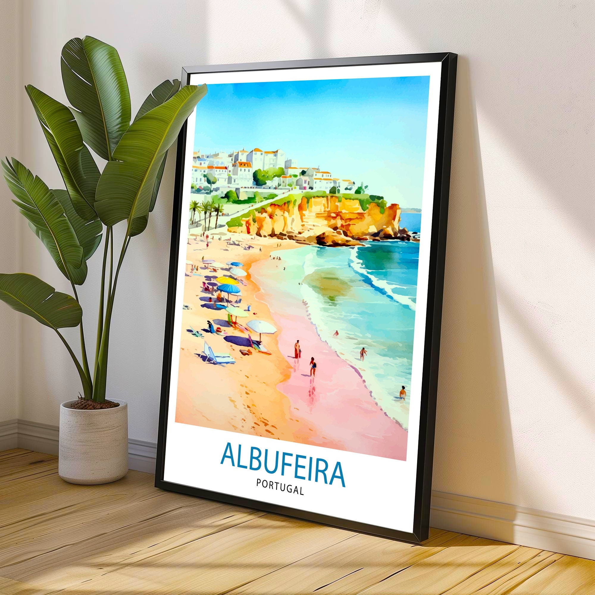 Albufeira Portugal Travel Print Wall Decor Wall Art Albufeira Wall Hanging Home Décor Albufeira Gift Art Lovers Portugal Art Lover Gift