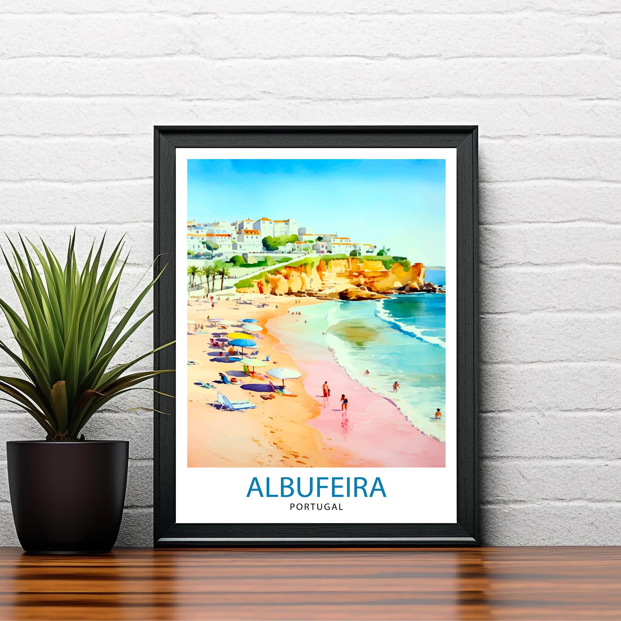 Albufeira Portugal Travel Print Wall Decor Wall Art Albufeira Wall Hanging Home Décor Albufeira Gift Art Lovers Portugal Art Lover Gift