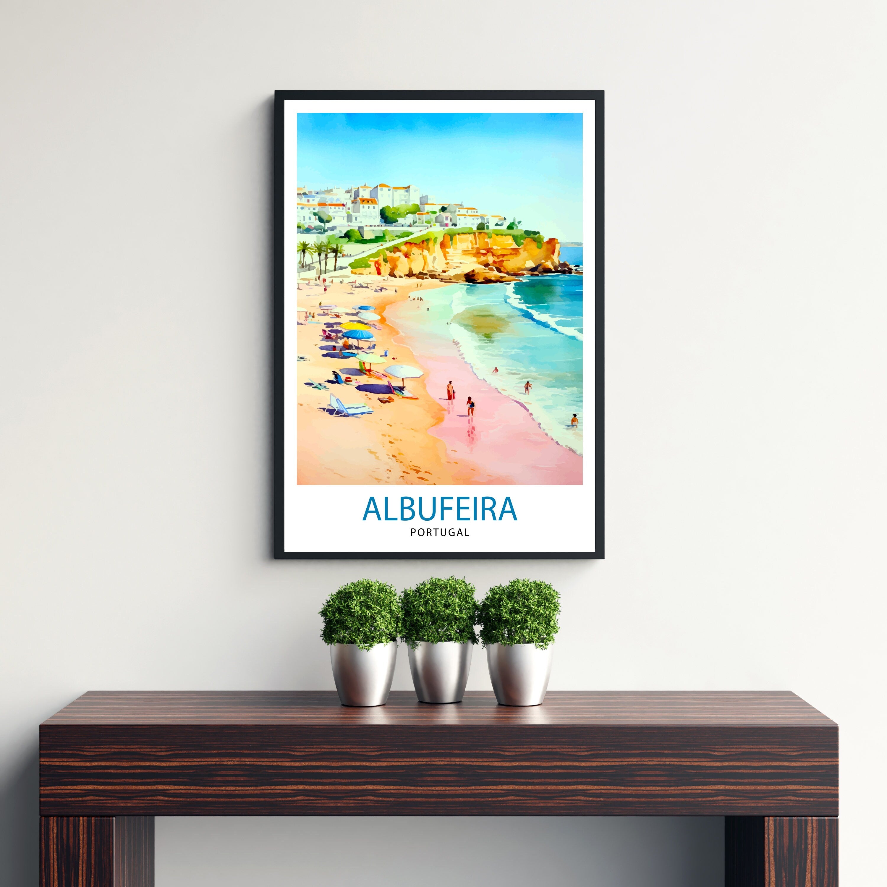 Albufeira Portugal Travel Print Wall Decor Wall Art Albufeira Wall Hanging Home Décor Albufeira Gift Art Lovers Portugal Art Lover Gift