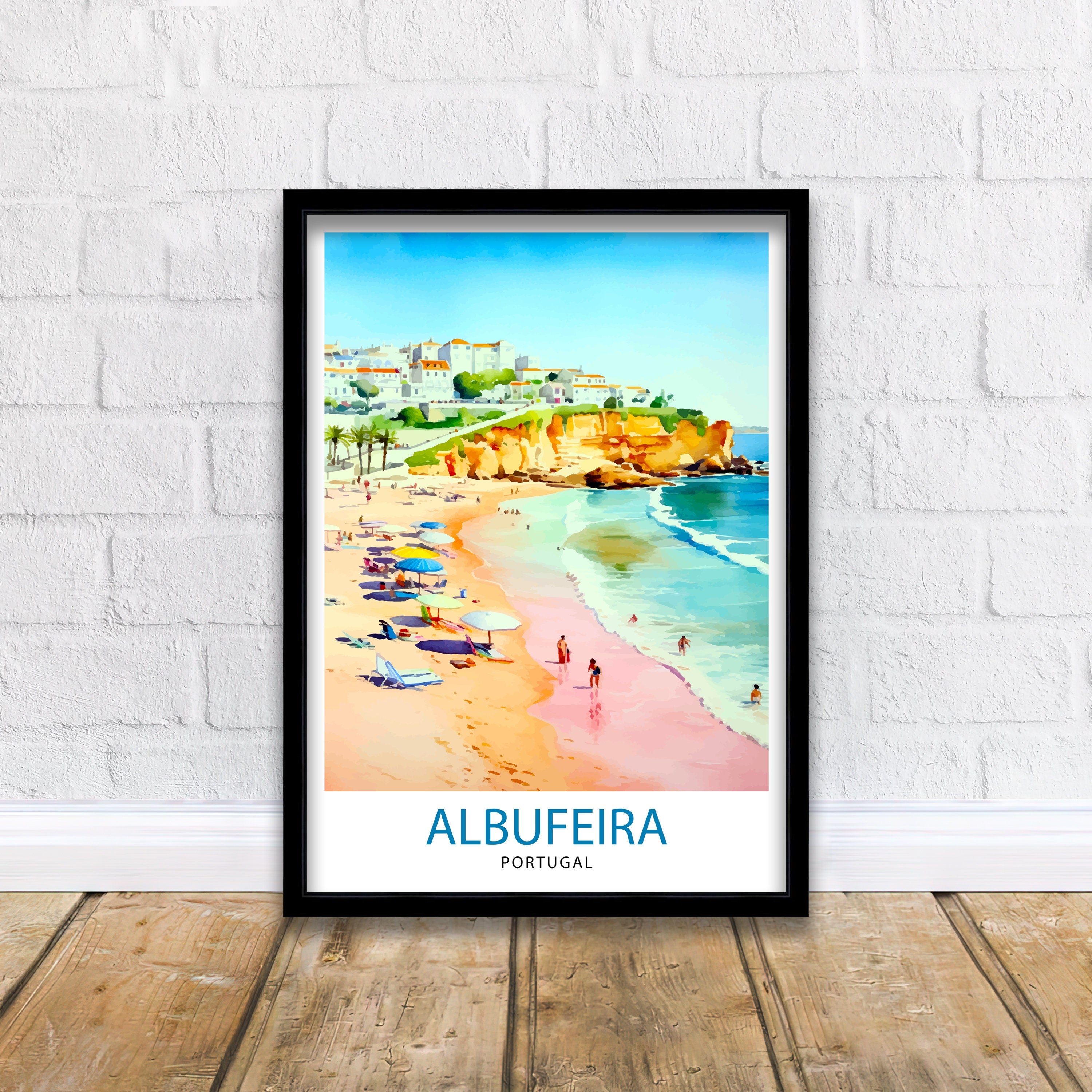 Albufeira Portugal Travel Print Wall Decor Wall Art Albufeira Wall Hanging Home Décor Albufeira Gift Art Lovers Portugal Art Lover Gift