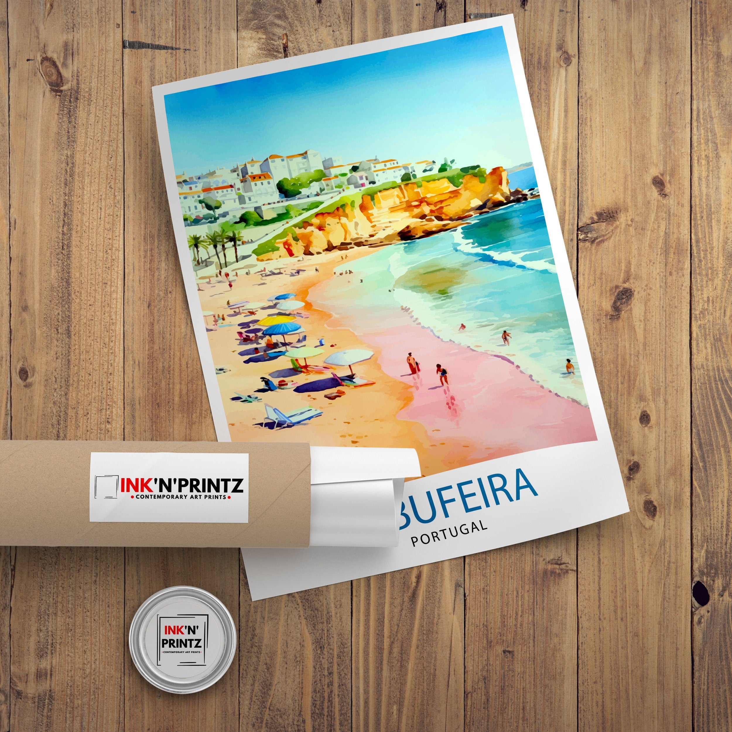 Albufeira Portugal Travel Print Wall Decor Wall Art Albufeira Wall Hanging Home Décor Albufeira Gift Art Lovers Portugal Art Lover Gift