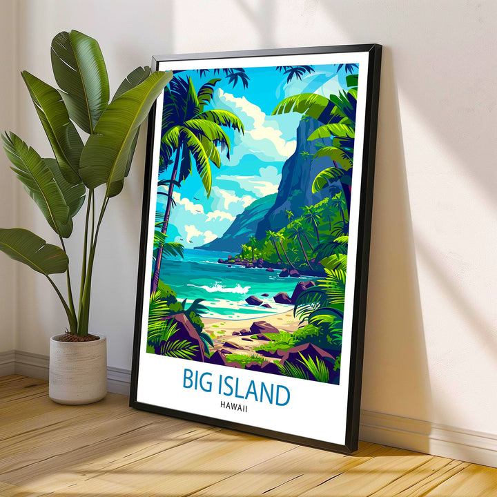 Big Island Hawaii Travel Print Wall Decor Wall Art Big Island Wall Hanging Home Décor Big Island Gift Art Lovers Hawaii Art Lover Gift