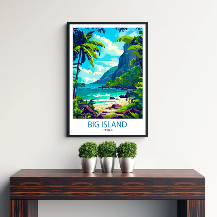 Big Island Hawaii Travel Print Wall Decor Wall Art Big Island Wall Hanging Home Décor Big Island Gift Art Lovers Hawaii Art Lover Gift