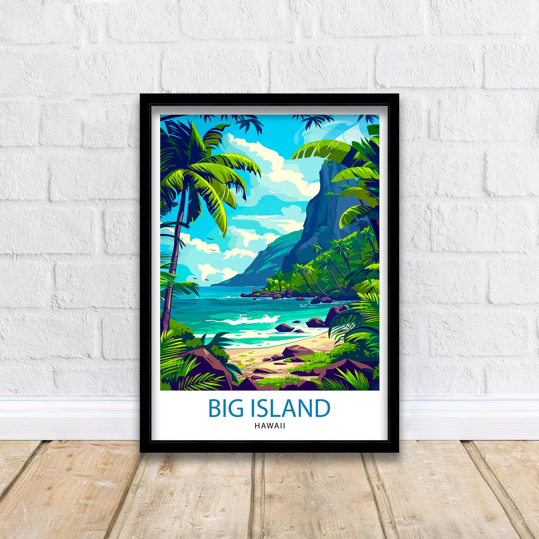 Big Island Hawaii Travel Print Wall Decor Wall Art Big Island Wall Hanging Home Décor Big Island Gift Art Lovers Hawaii Art Lover Gift