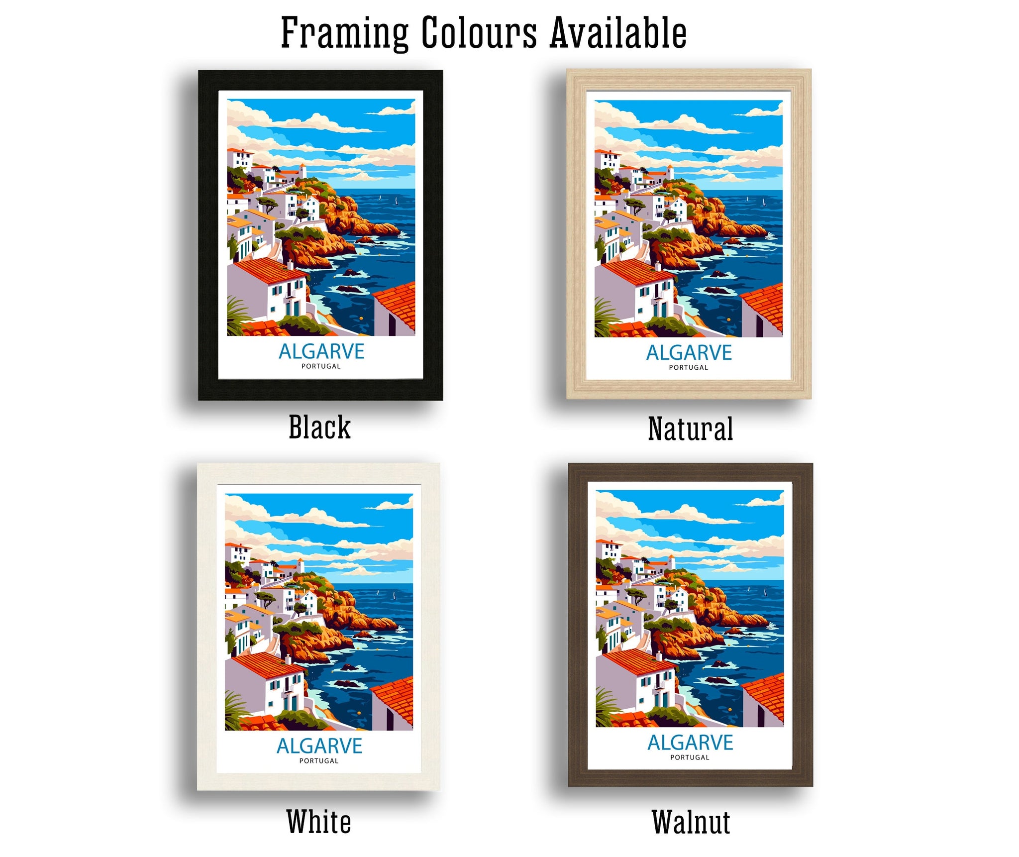 Algarve Portugal Travel Print Algarve Wall Decor Algarve Poster Portugal Travel Prints Algarve Art Print Algarve Illustration Algarve Wall