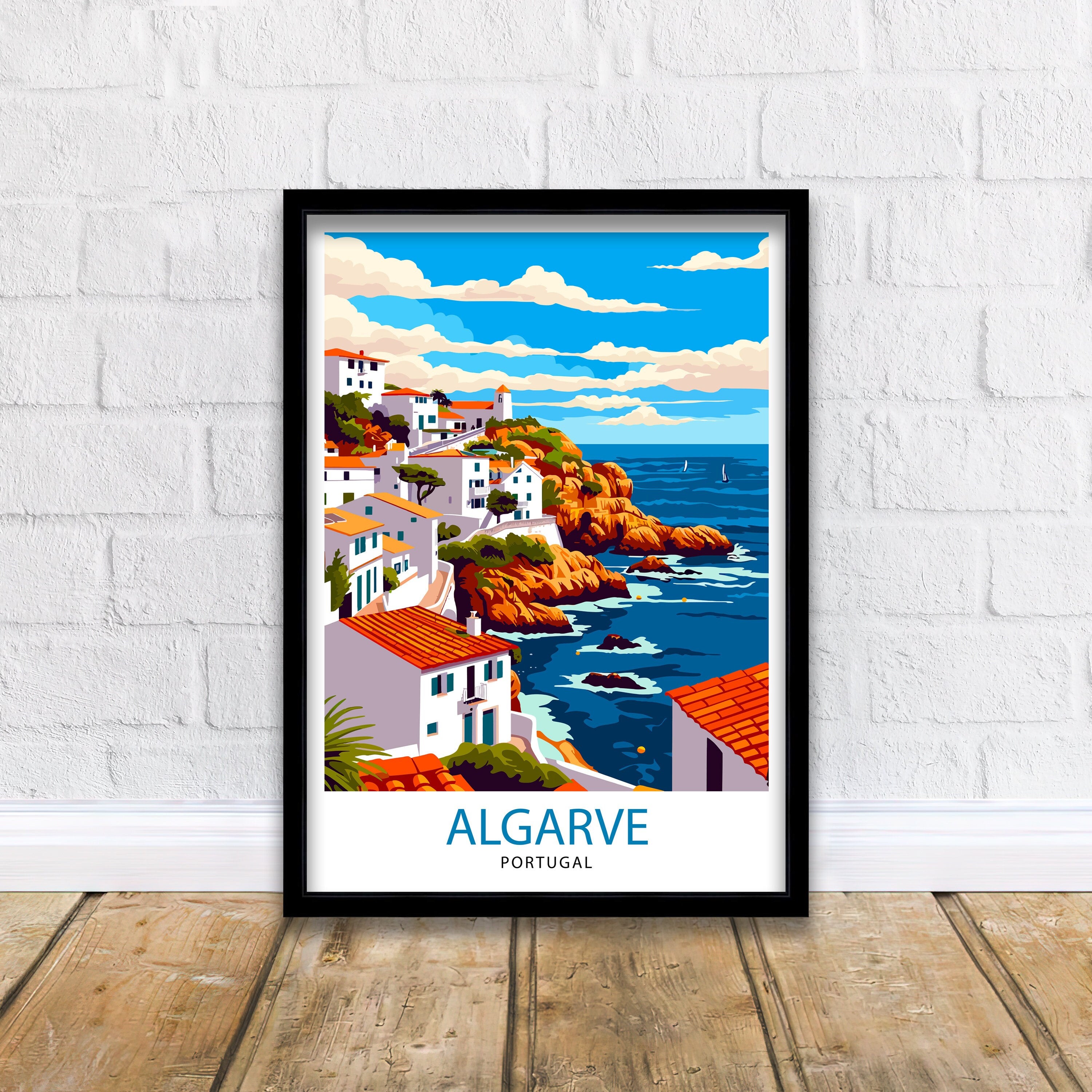 Algarve Portugal Travel Print Algarve Wall Decor Algarve Poster Portugal Travel Prints Algarve Art Print Algarve Illustration Algarve Wall