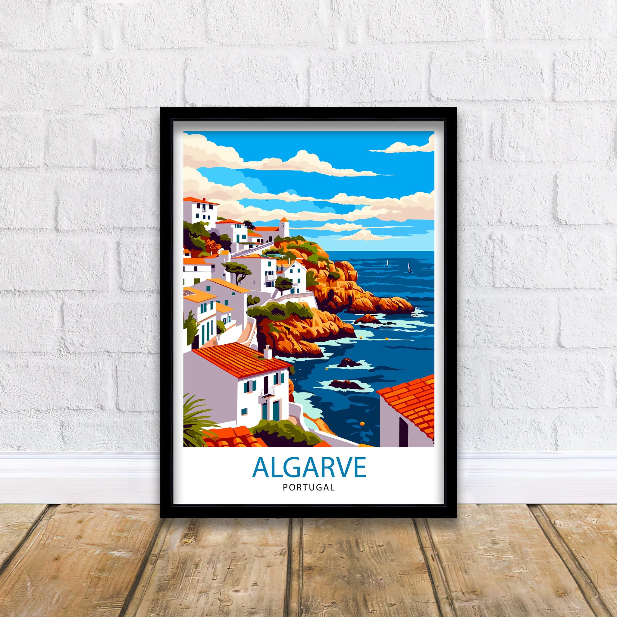 Algarve Portugal Travel Print Algarve Wall Decor Algarve Poster Portugal Travel Prints Algarve Art Print Algarve Illustration Algarve Wall