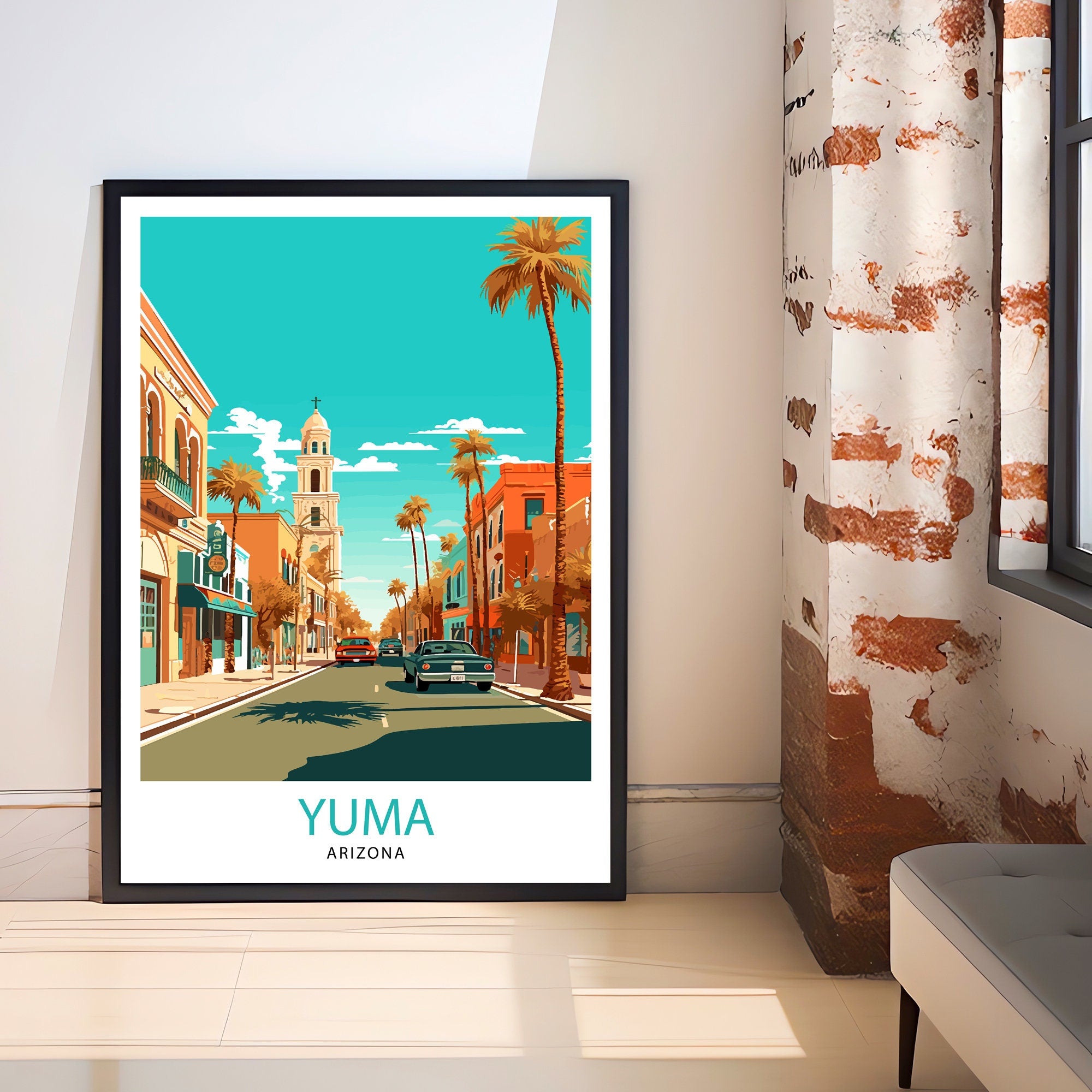 Yuma Arizona Travel Print| Yuma Wall Art Yuma Home Decor Yuma Illustration Travel Poster Gift For Yuma Arizona Home Decor