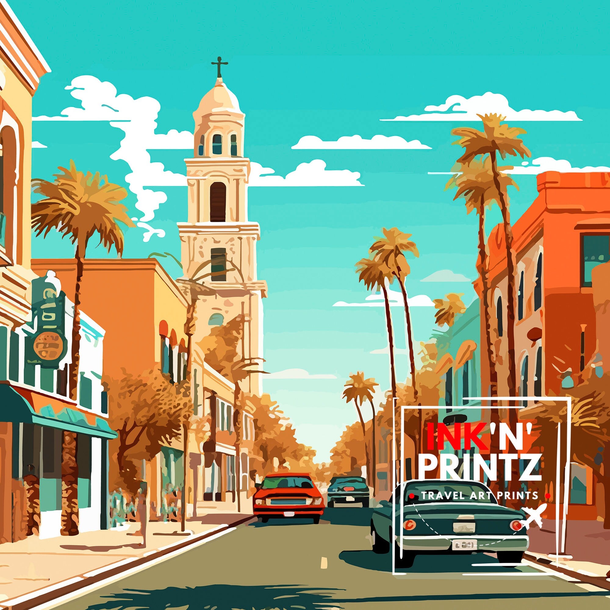 Yuma Arizona Travel Print| Yuma Wall Art Yuma Home Decor Yuma Illustration Travel Poster Gift For Yuma Arizona Home Decor