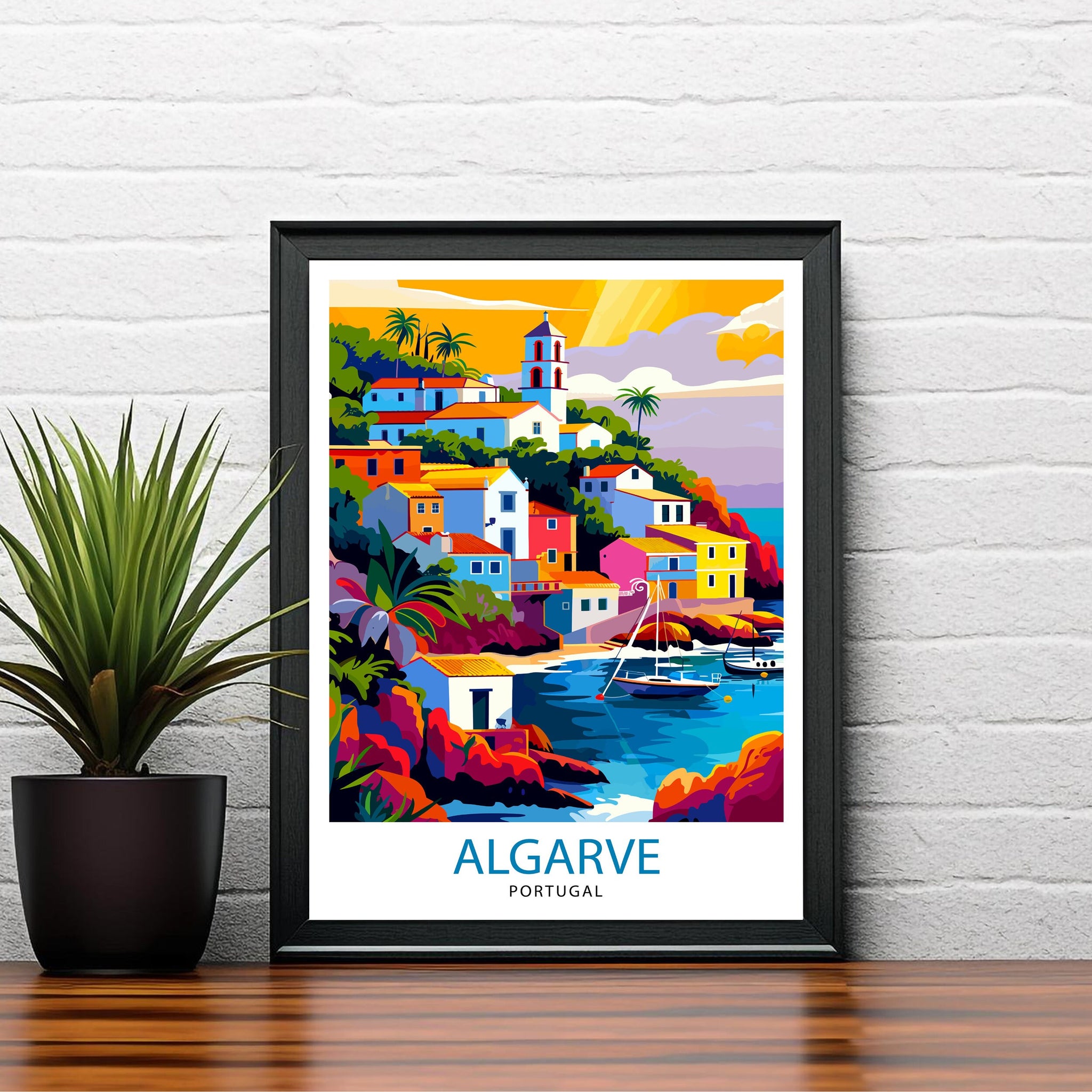 Algarve Portugal Travel Print Algarve Wall Decor Algarve Poster Portugal Travel Prints Algarve Art Print Algarve Illustration Algarve Wall