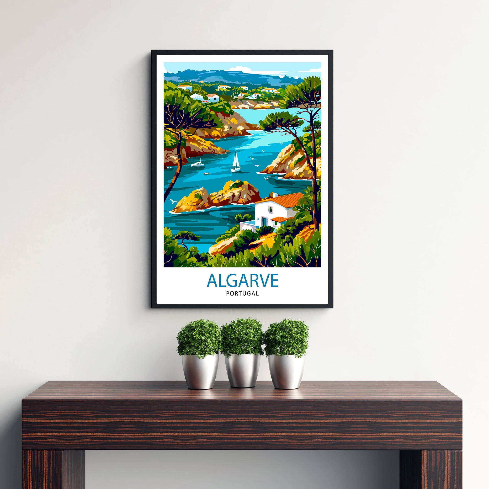 Algarve Portugal Travel Print Algarve Wall Decor Algarve Poster Portugal Travel Prints Algarve Art Print Algarve Illustration Algarve Wall