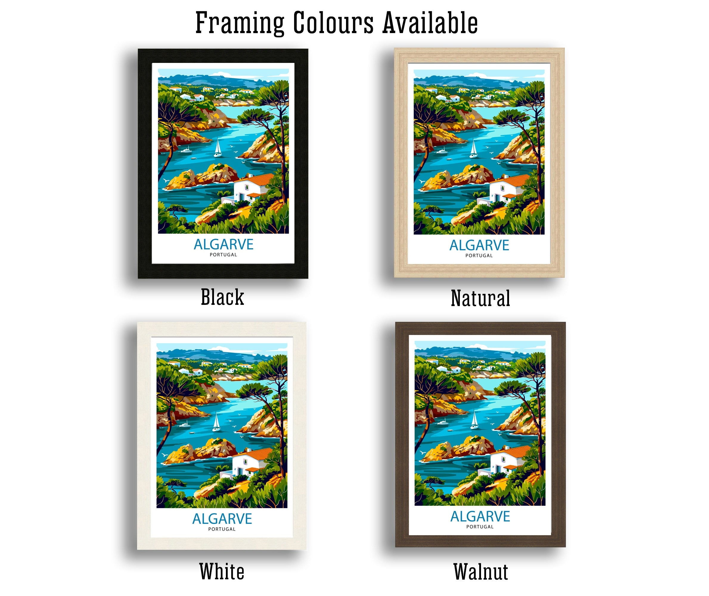 Algarve Portugal Travel Print Algarve Wall Decor Algarve Poster Portugal Travel Prints Algarve Art Print Algarve Illustration Algarve Wall