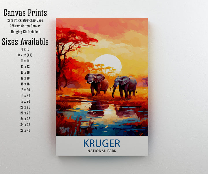 Kruger National Park Travel Poster Wall Art Kruger National Park Wall Hanging Home Décor Kruger National Park Gift Art Lovers South