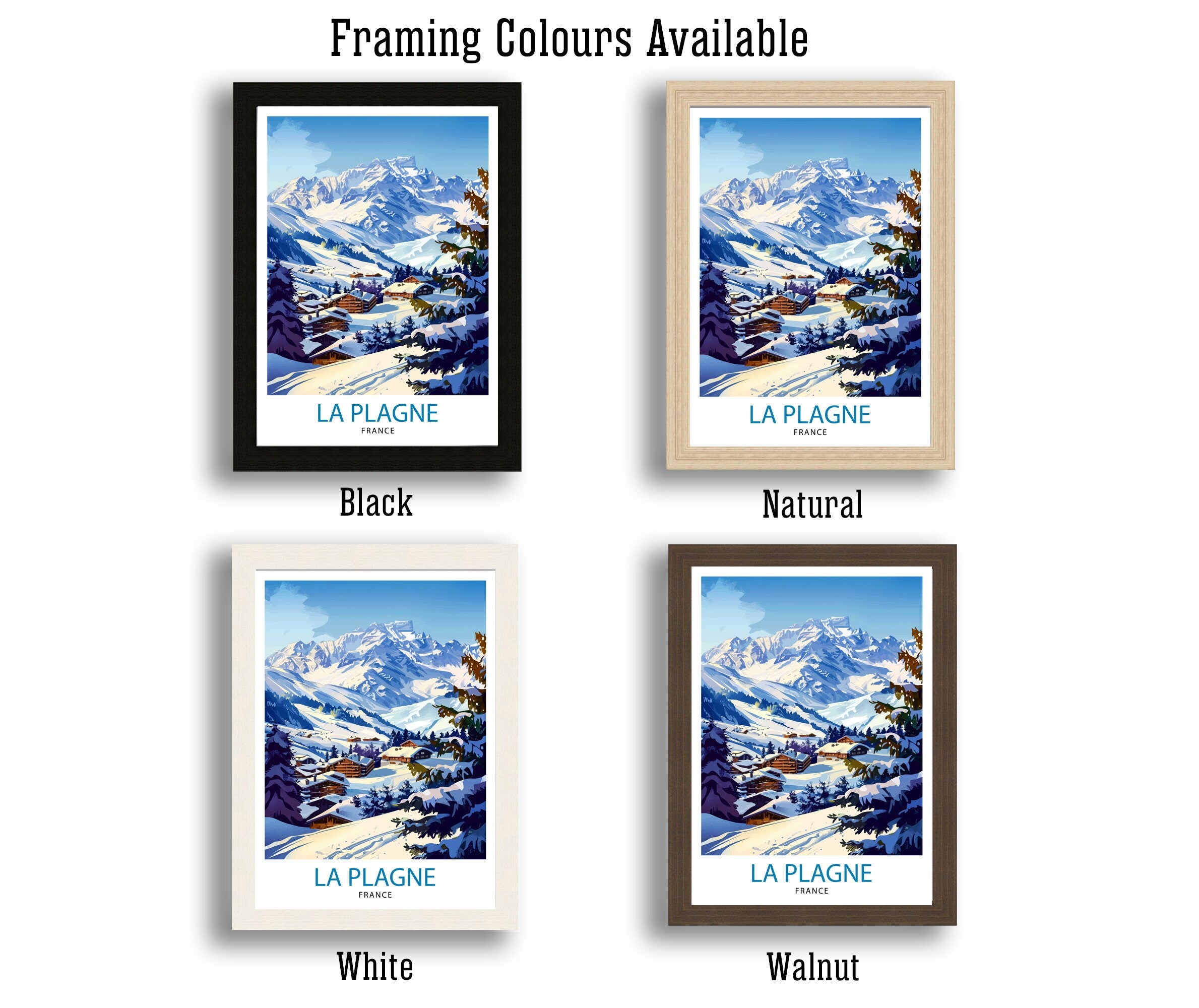 La Plagne France Travel Print Wall Decor La Plagne Wall Decor, La Plagne Home Living Decor La Plagne Illustration Travel Poster Gift For