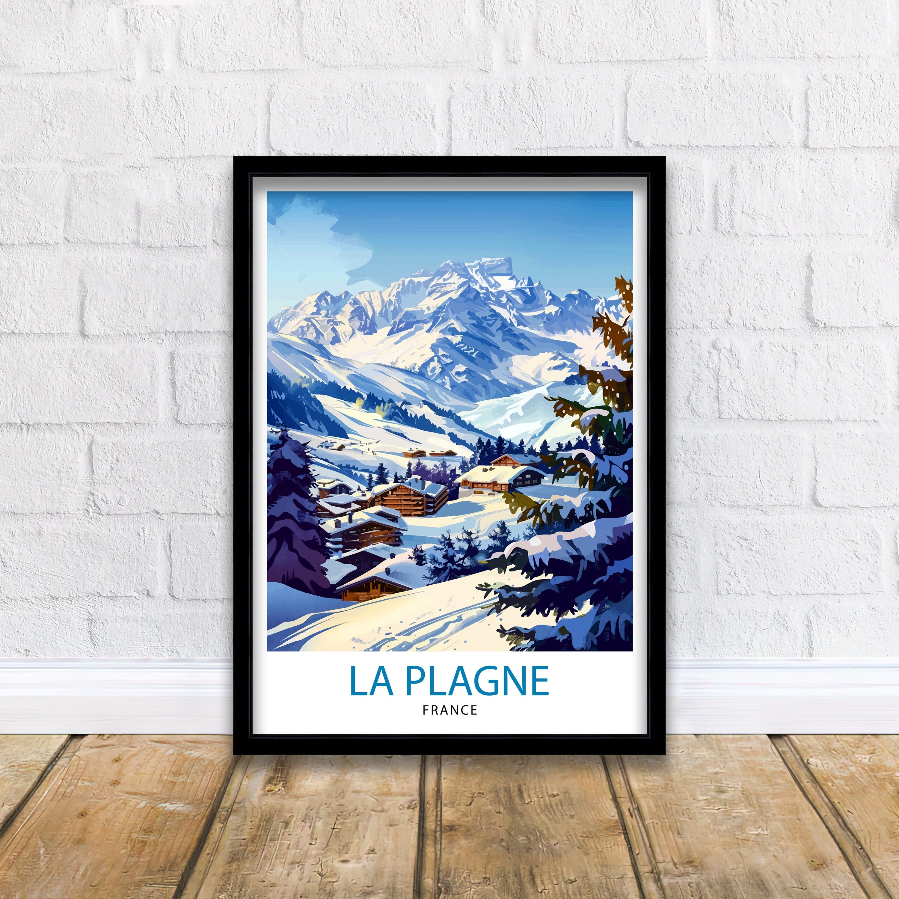 La Plagne France Travel Print Wall Decor La Plagne Wall Decor, La Plagne Home Living Decor La Plagne Illustration Travel Poster Gift For