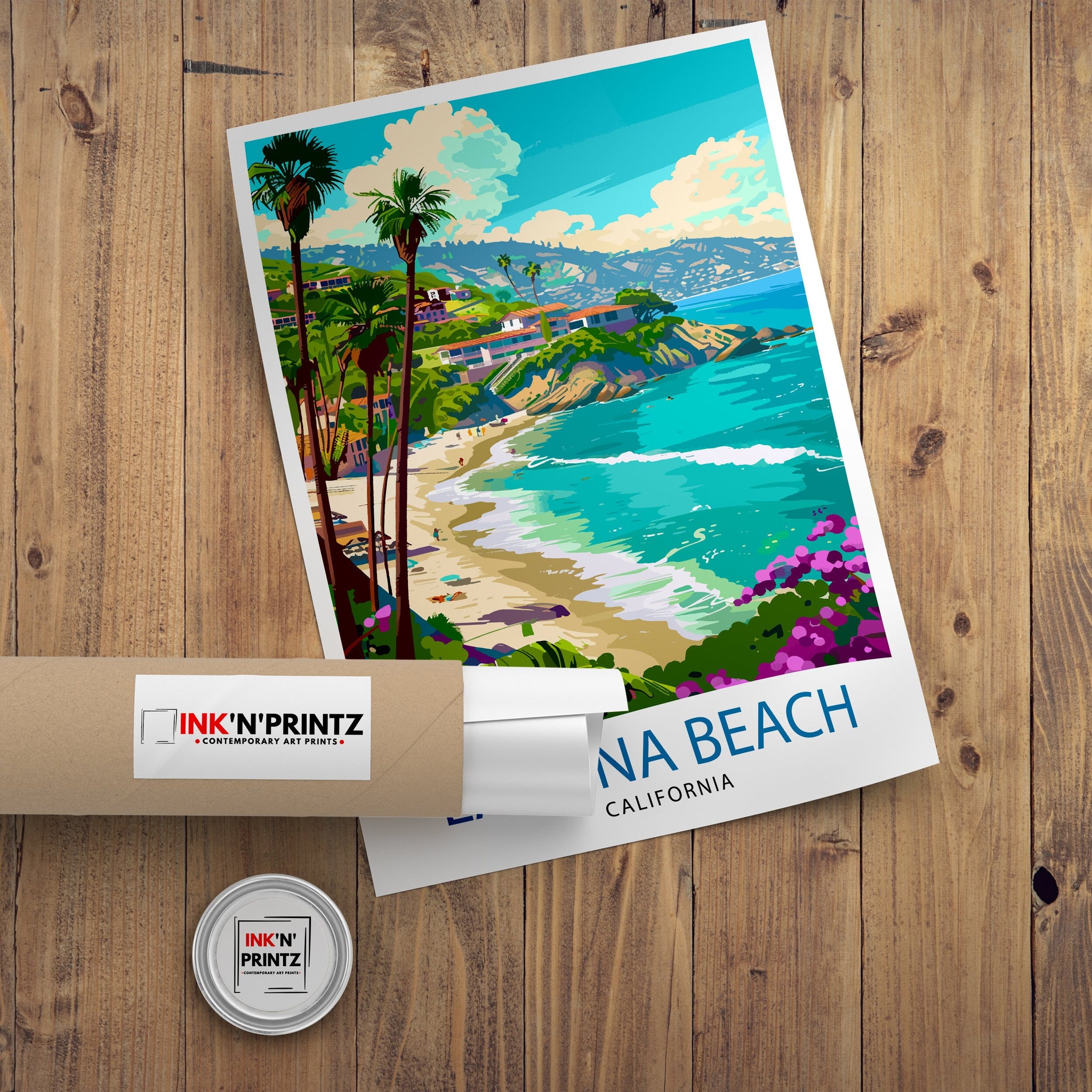 Laguna Beach California Travel Print| Wall Decor Laguna Beach Wall Decor Laguna Beach Home Living Decor Laguna Beach Illustration Travel
