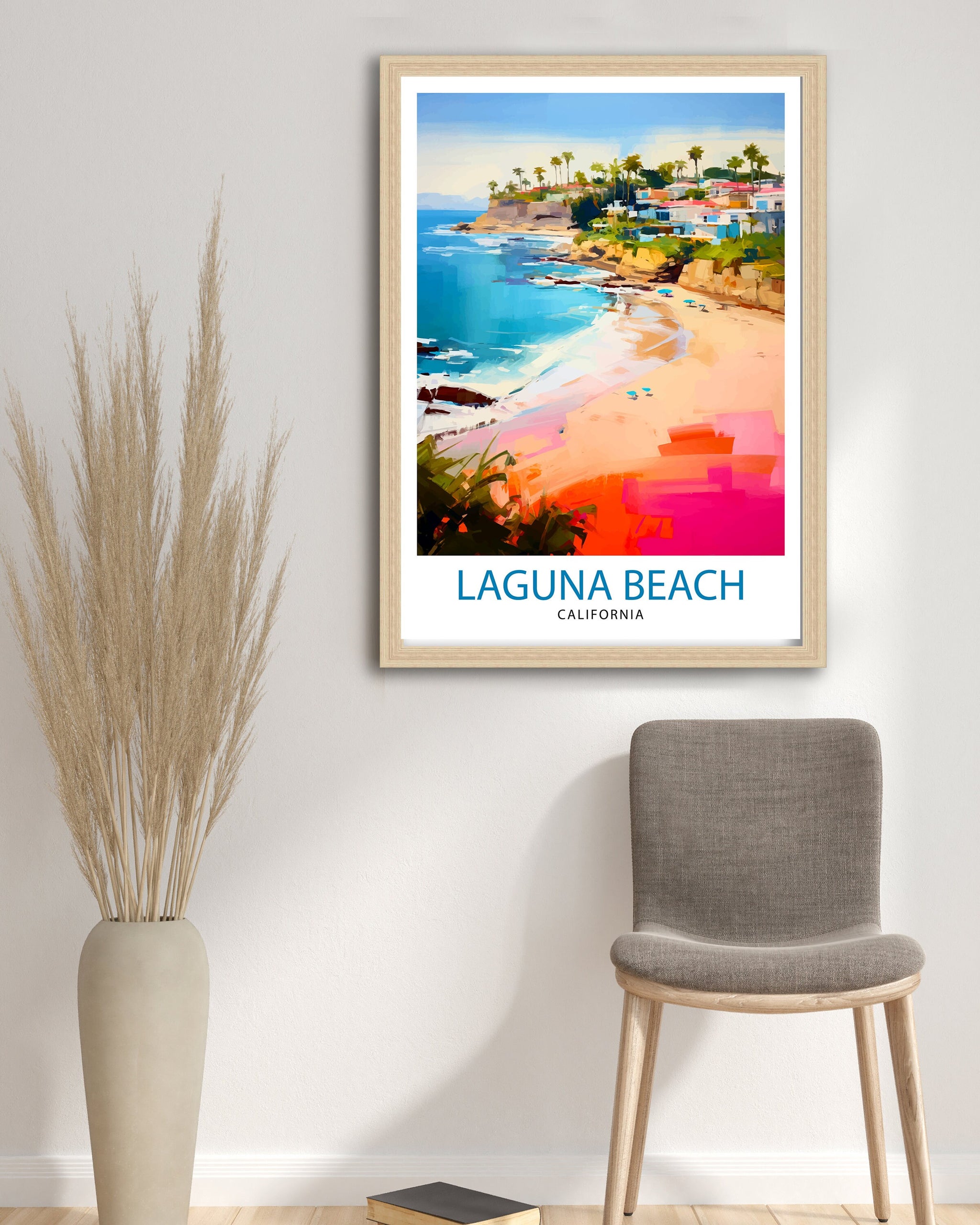 Laguna Beach California Travel Print| Wall Decor Laguna Beach Wall Decor Laguna Beach Home Living Decor Laguna Beach Illustration Travel