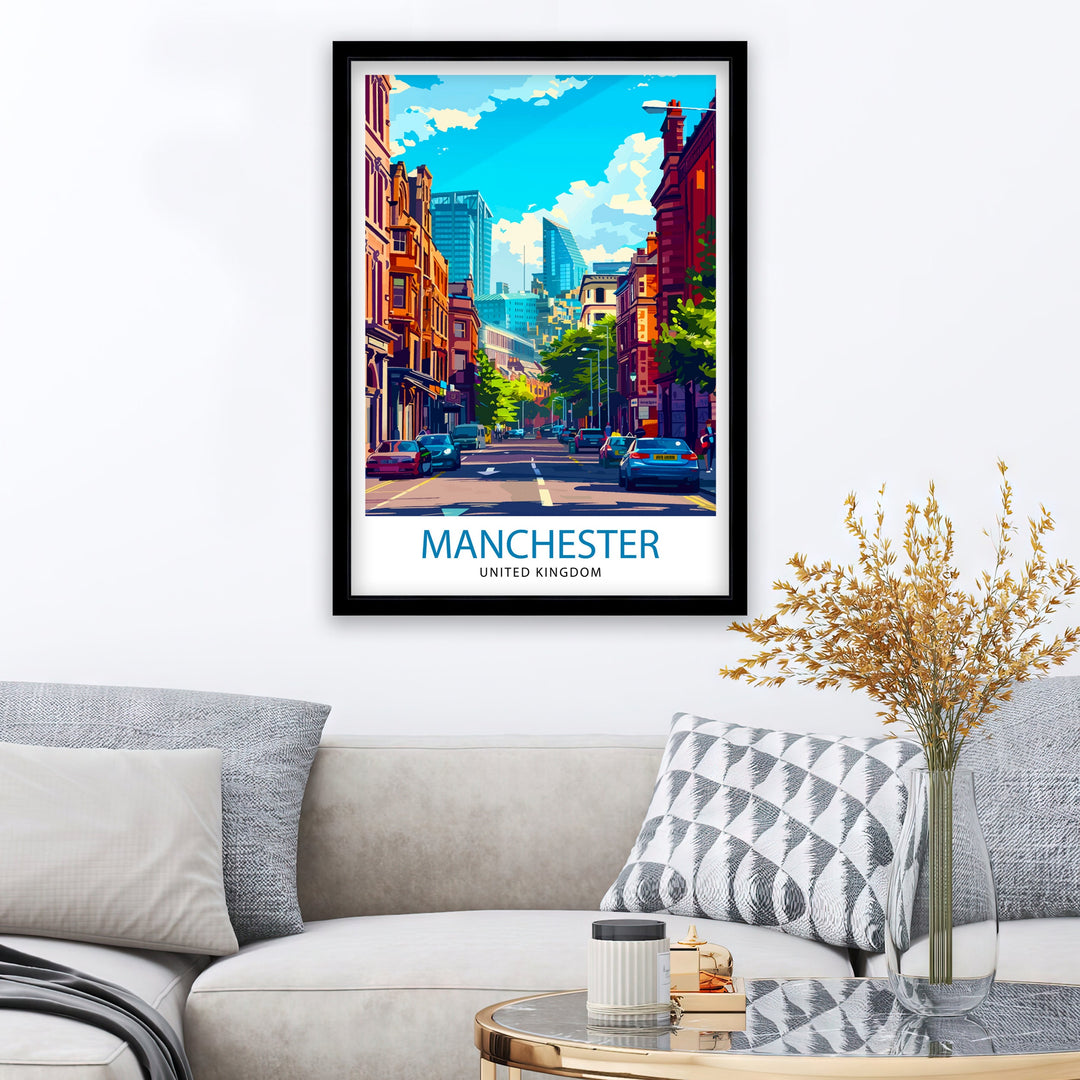 Manchester Travel Print Wall Decor Manchester Wall Art Manchester Cityscape Travel Poster Home Decor Gift for Travelers