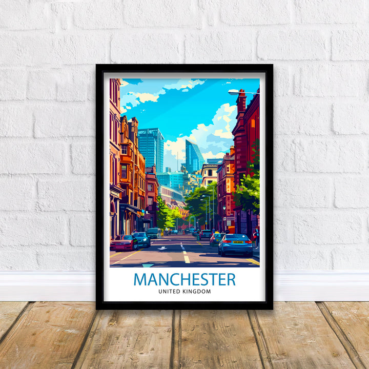 Manchester Travel Print Wall Decor Manchester Wall Art Manchester Cityscape Travel Poster Home Decor Gift for Travelers