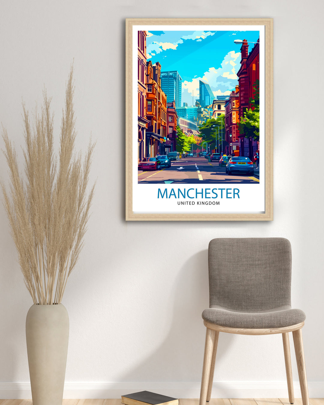 Manchester Travel Print Wall Decor Manchester Wall Art Manchester Cityscape Travel Poster Home Decor Gift for Travelers