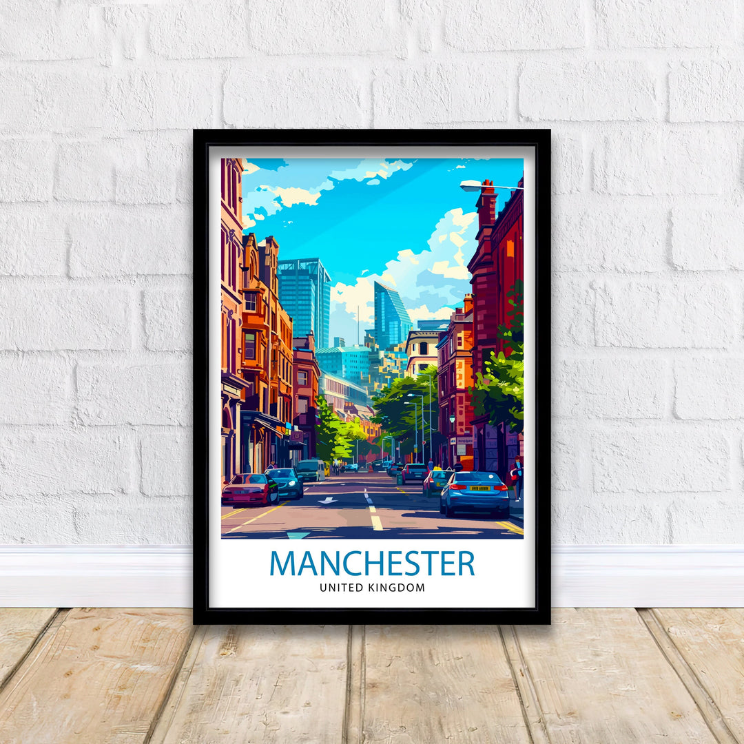 Manchester Travel Print Wall Decor Manchester Wall Art Manchester Cityscape Travel Poster Home Decor Gift for Travelers