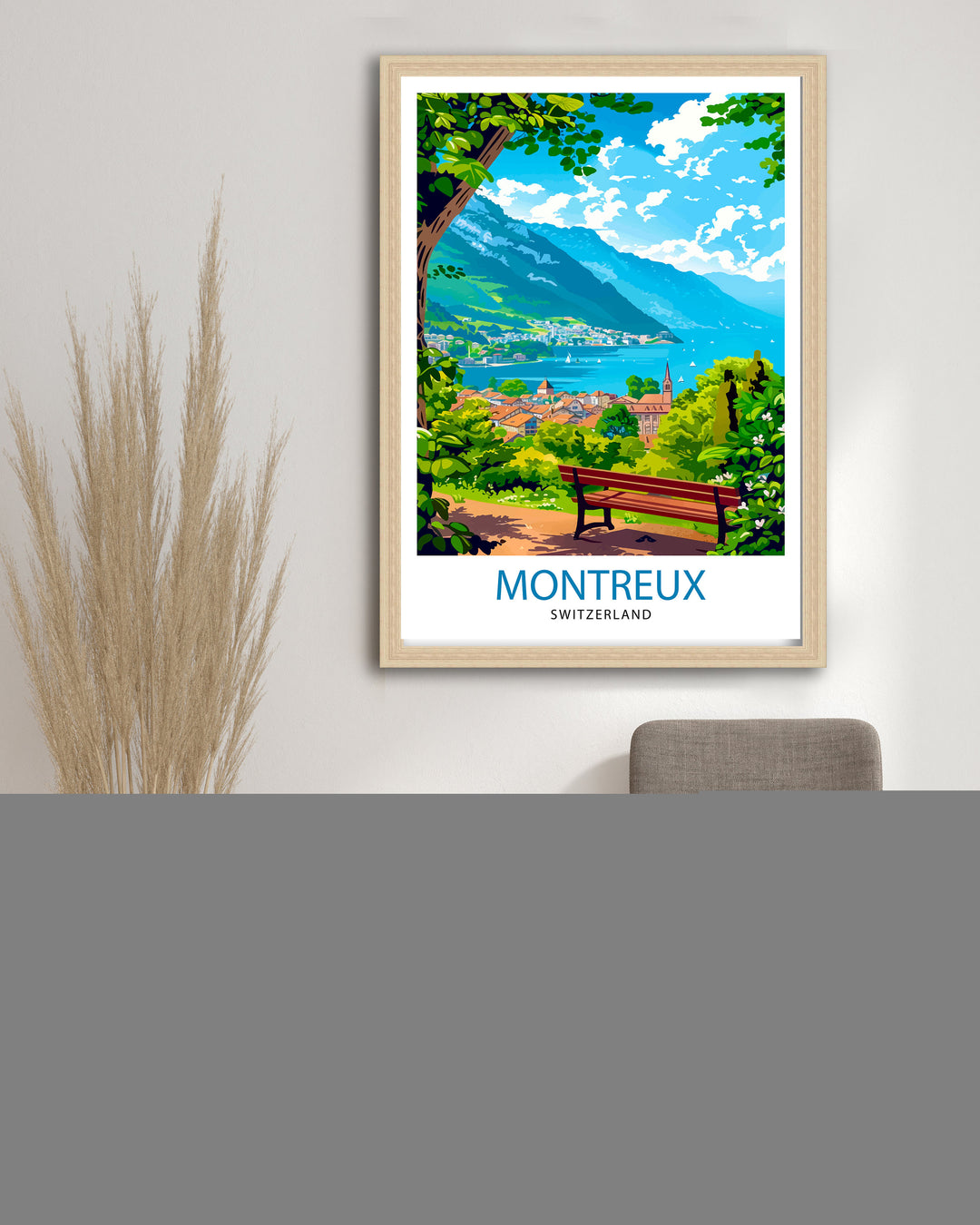 Montreux Switzerland Travel Print Wall Decor Wall Art Montreux Wall Hanging Home Décor Montreux Gift Art Lovers Switzerland Art Lover Gift