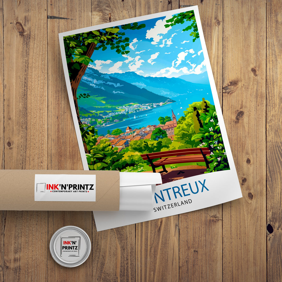 Montreux Switzerland Travel Poster