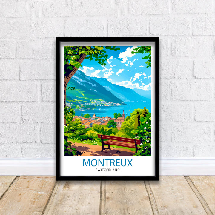 Montreux Switzerland Travel Print Wall Decor Wall Art Montreux Wall Hanging Home Décor Montreux Gift Art Lovers Switzerland Art Lover Gift