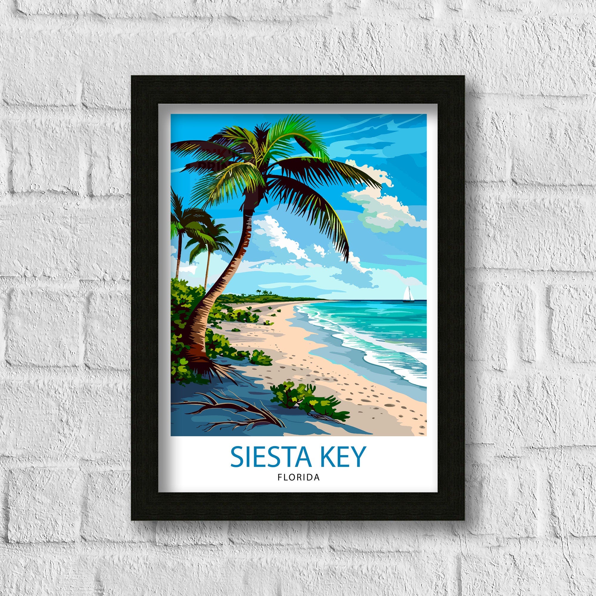 Siesta Key Florida Travel Print Wall Decor Wall Art Siesta Key Wall Hanging Home Décor Siesta Key Gift Art Lovers Florida Art Lover Gift