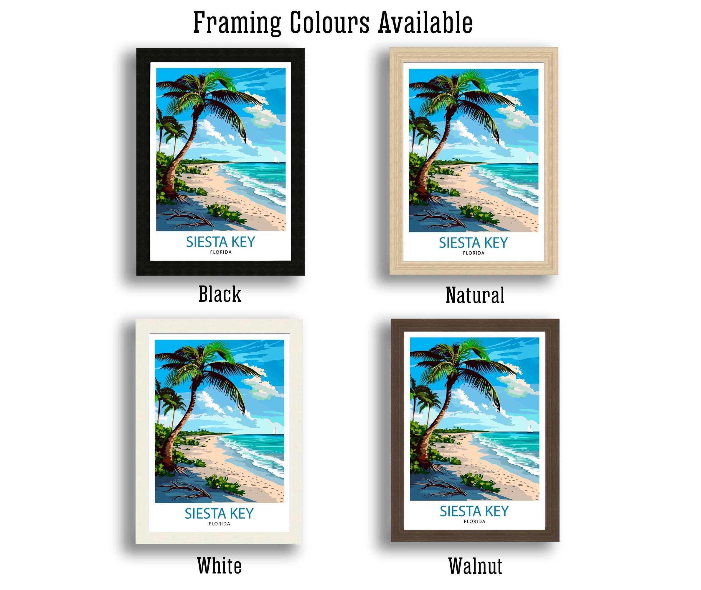 Siesta Key Florida Travel Print Wall Decor Wall Art Siesta Key Wall Hanging Home Décor Siesta Key Gift Art Lovers Florida Art Lover Gift