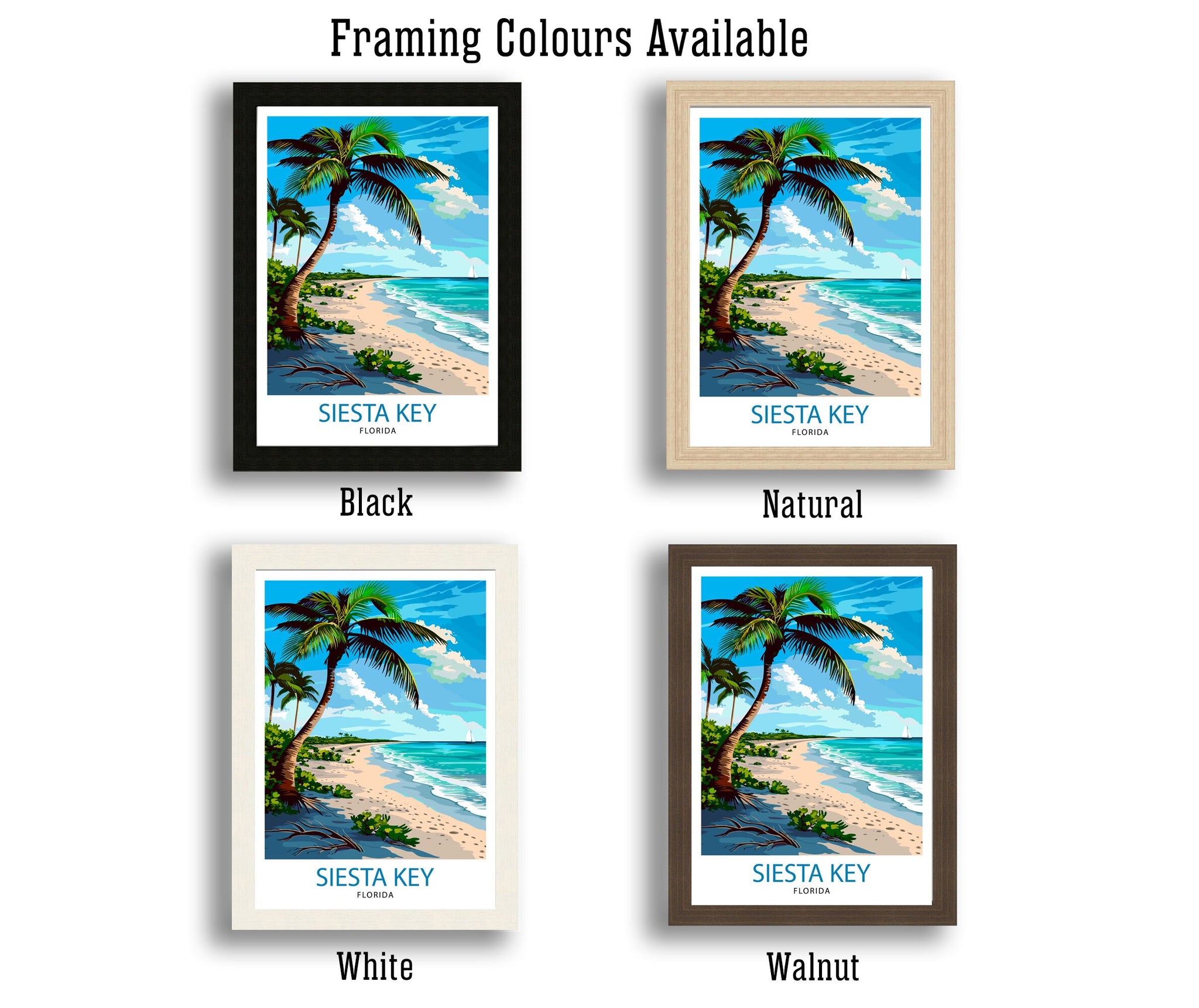 Siesta Key Florida Travel Print Wall Decor Wall Art Siesta Key Wall Hanging Home Décor Siesta Key Gift Art Lovers Florida Art Lover Gift