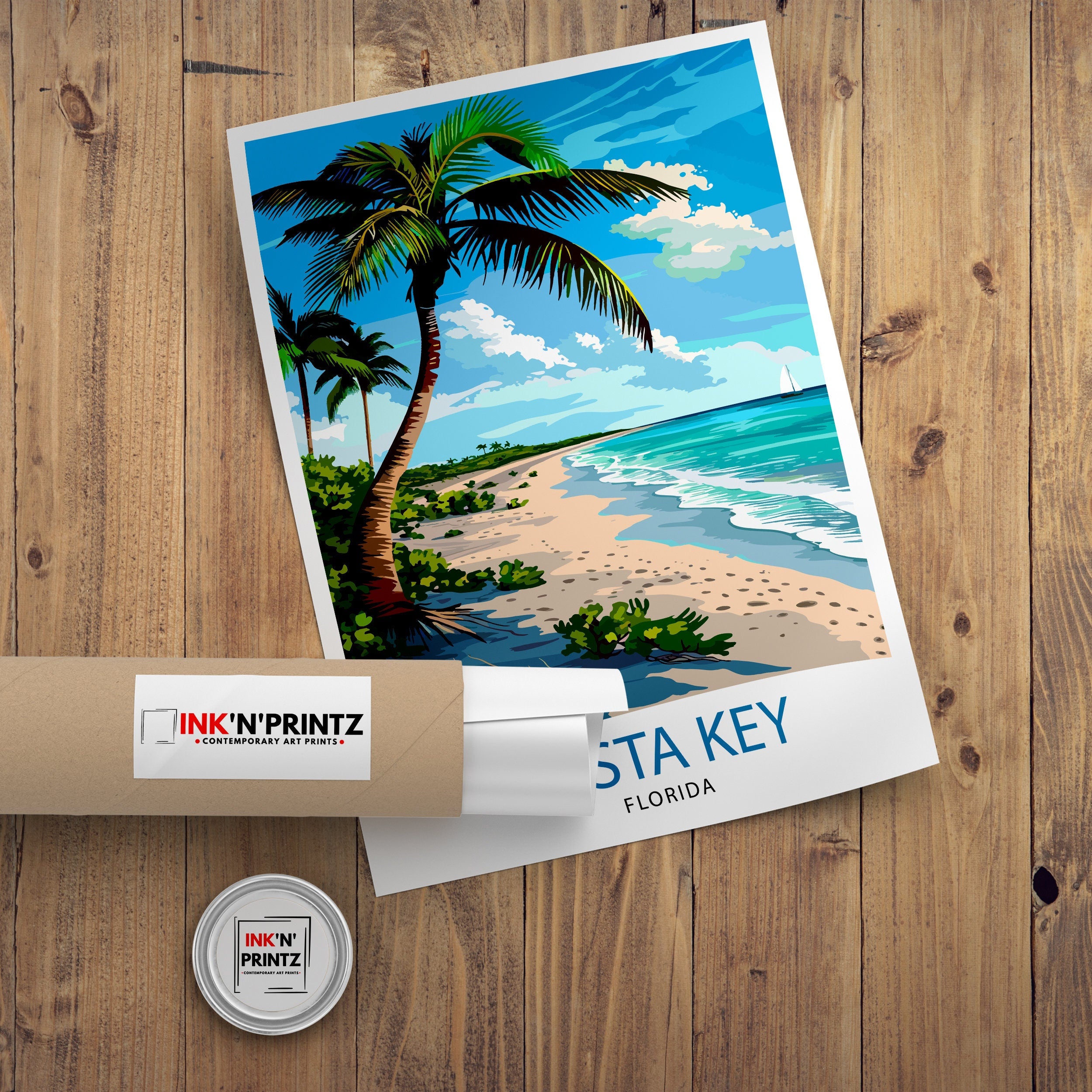 Siesta Key Florida Travel Print Wall Decor Wall Art Siesta Key Wall Hanging Home Décor Siesta Key Gift Art Lovers Florida Art Lover Gift