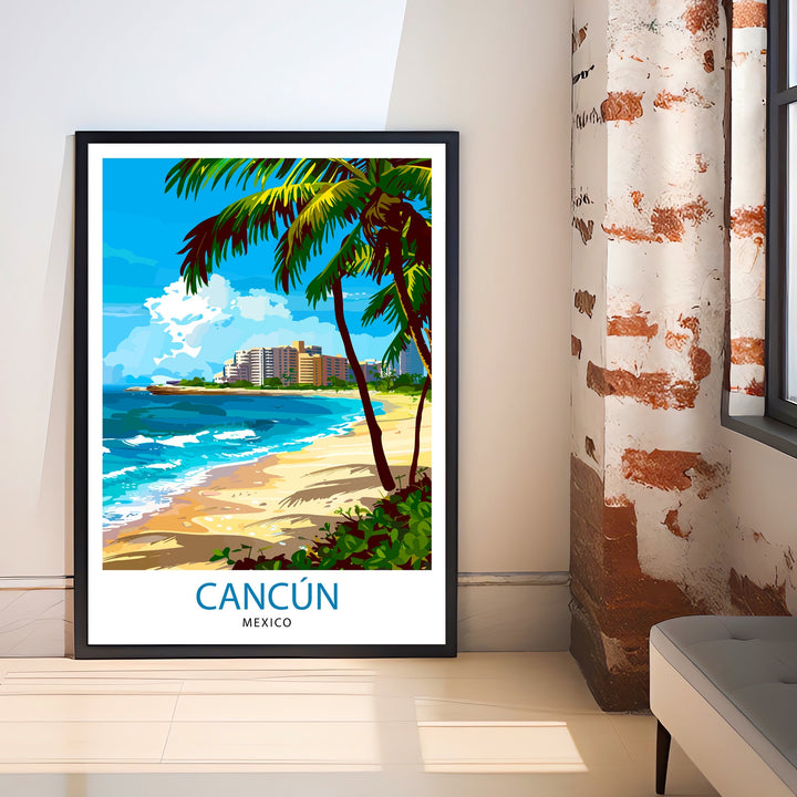 Cancun Mexico Travel Poster Cancun