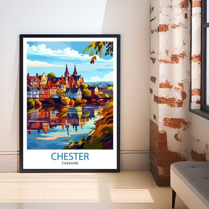 Chester England Travel Print Wall Decor Wall Art Chester Wall Hanging Home Décor Chester Gift Art Lovers UK Art Lover Gift Print Art