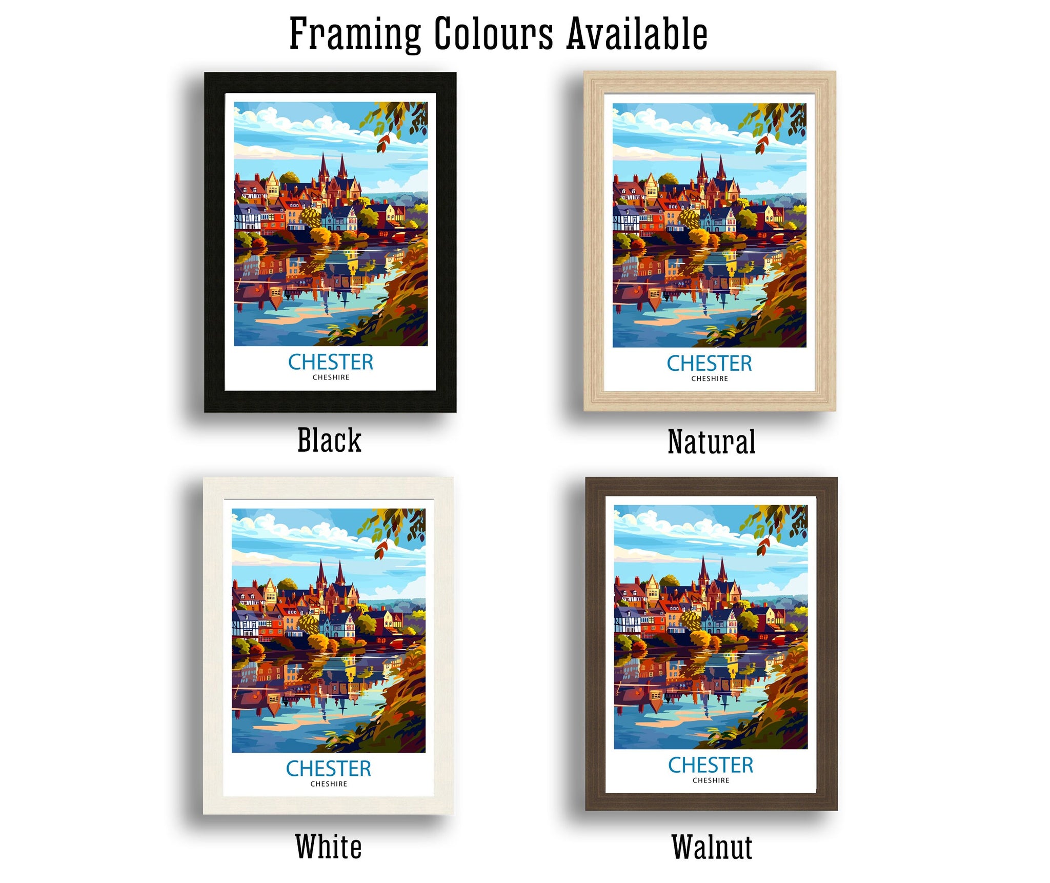 Chester England Travel Print Wall Decor Wall Art Chester Wall Hanging Home Décor Chester Gift Art Lovers UK Art Lover Gift Print Art