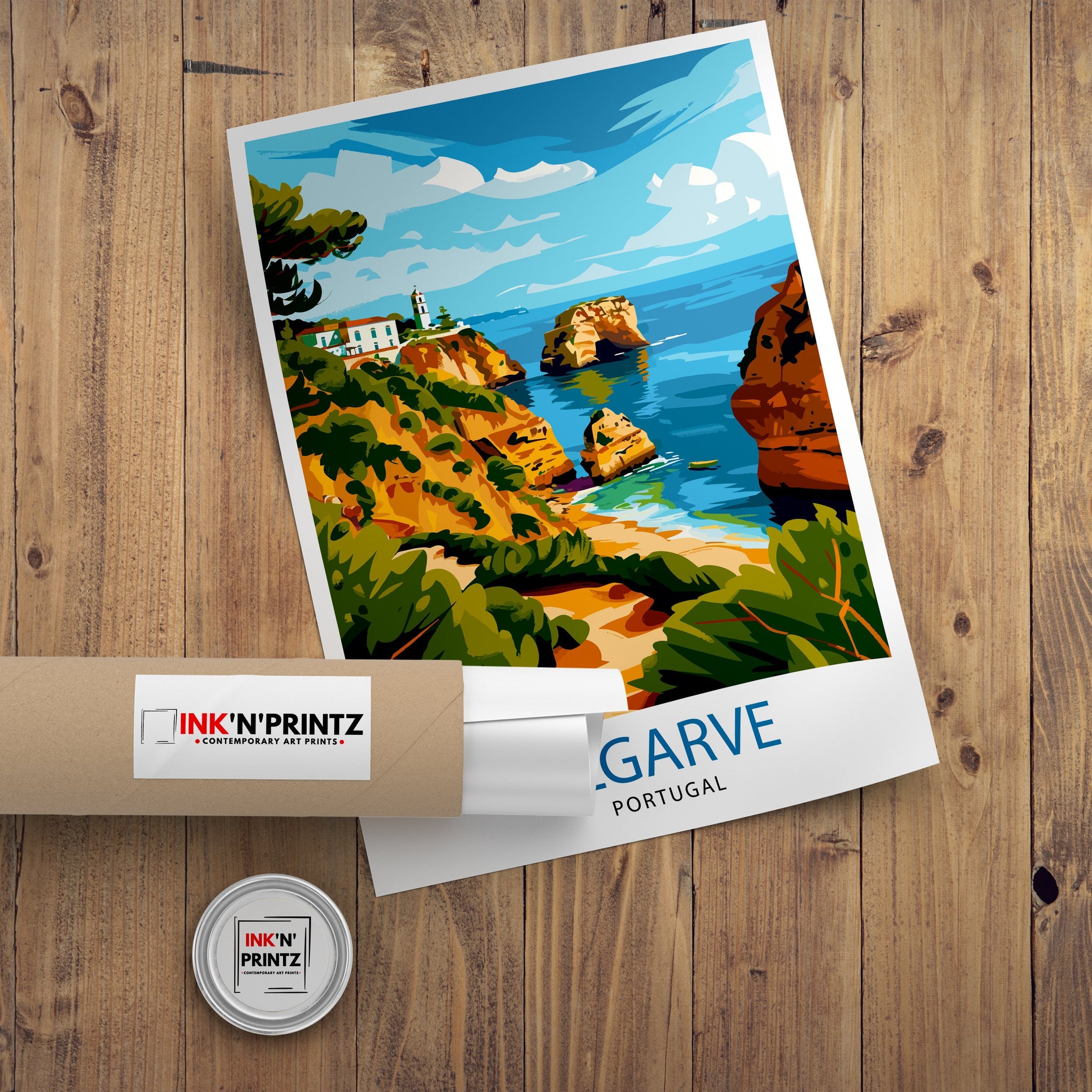 Algarve Portugal Travel Print Algarve Wall Decor Algarve Poster Portugal Travel Prints Algarve Art Print Algarve Illustration Algarve Wall