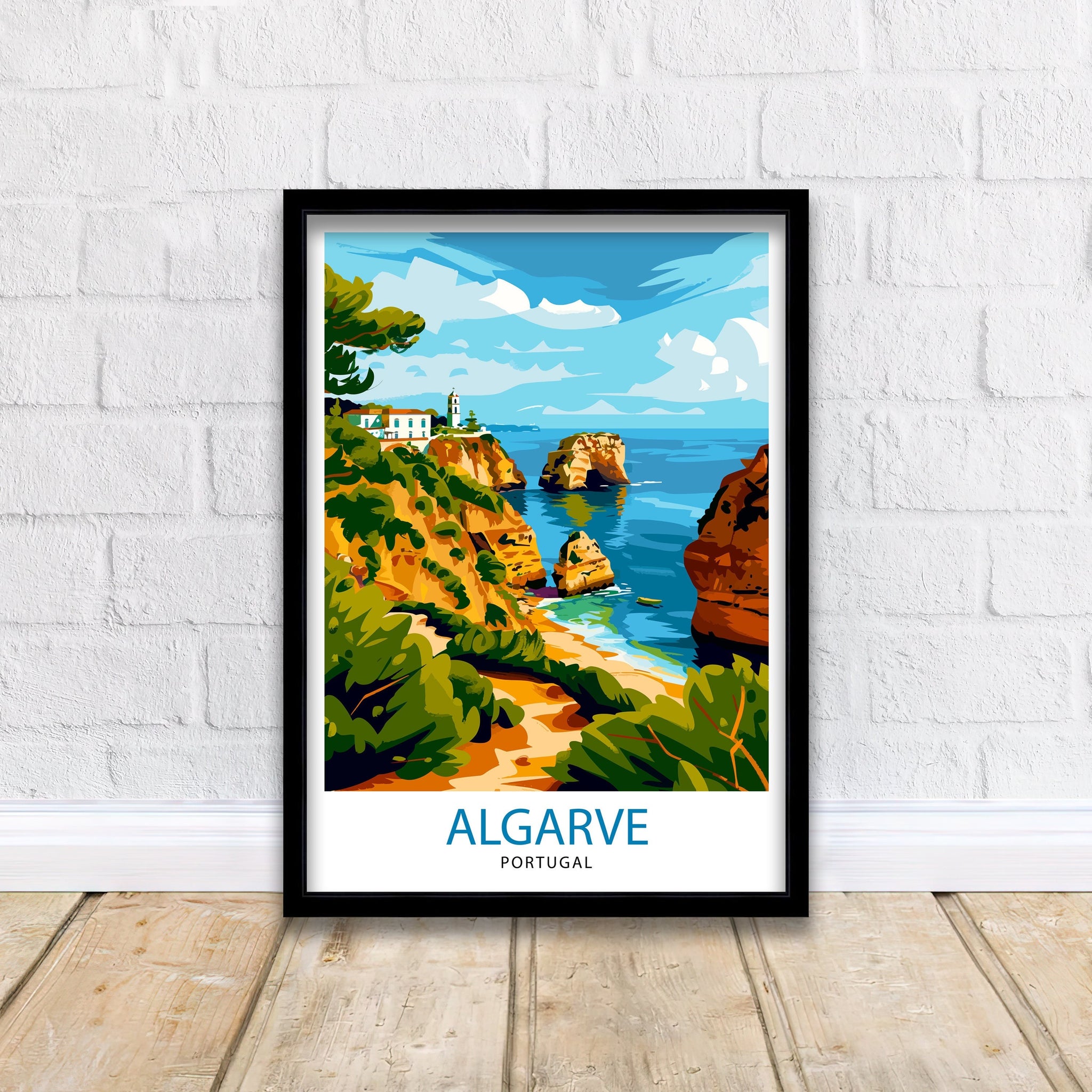 Algarve Portugal Travel Print Algarve Wall Decor Algarve Poster Portugal Travel Prints Algarve Art Print Algarve Illustration Algarve Wall