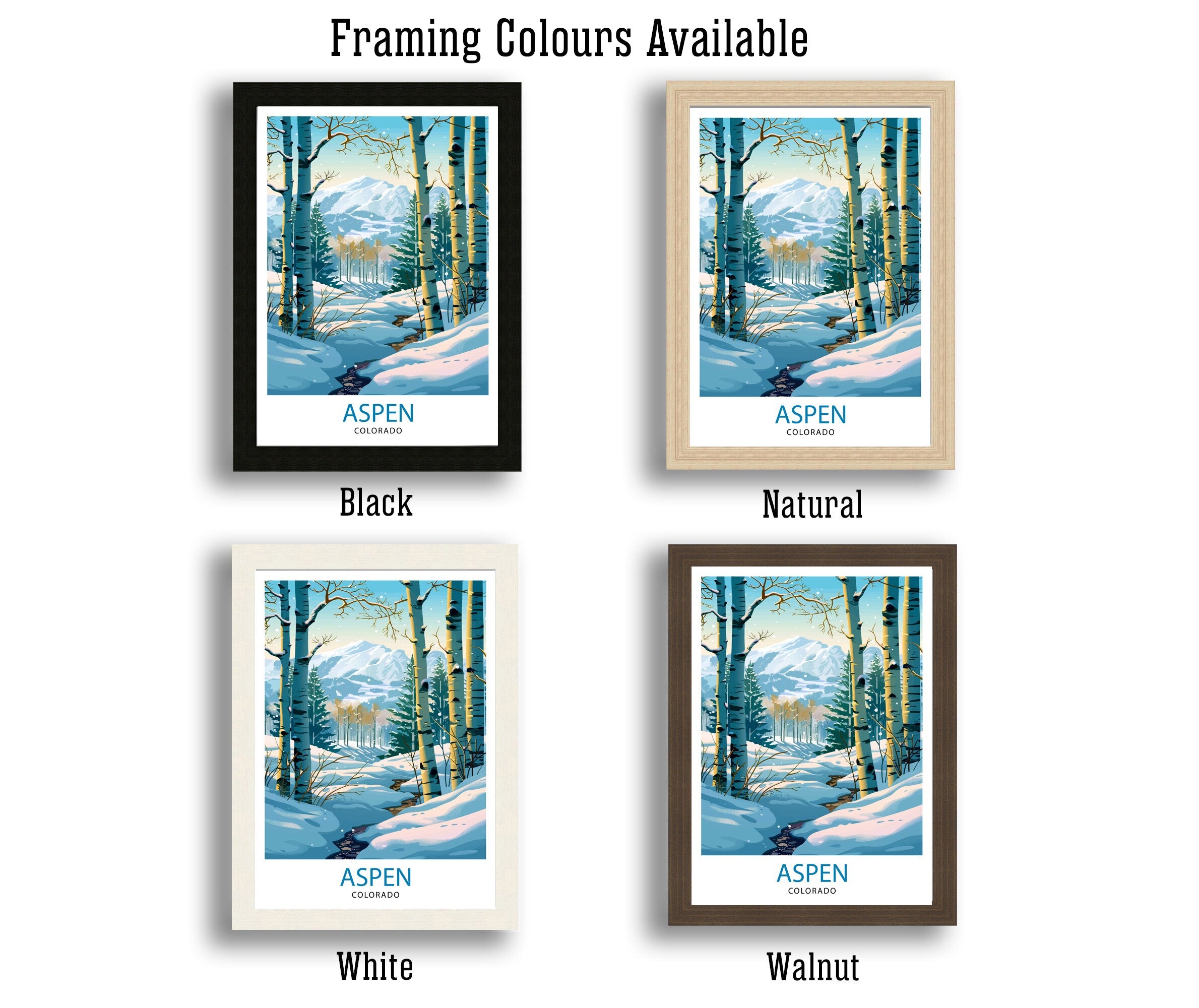 Aspen Colorado Travel Print Wall Decor Wall Art Aspen Wall Hanging Home Décor Aspen Gift Art Lovers Colorado Art Lover Gift Print Art