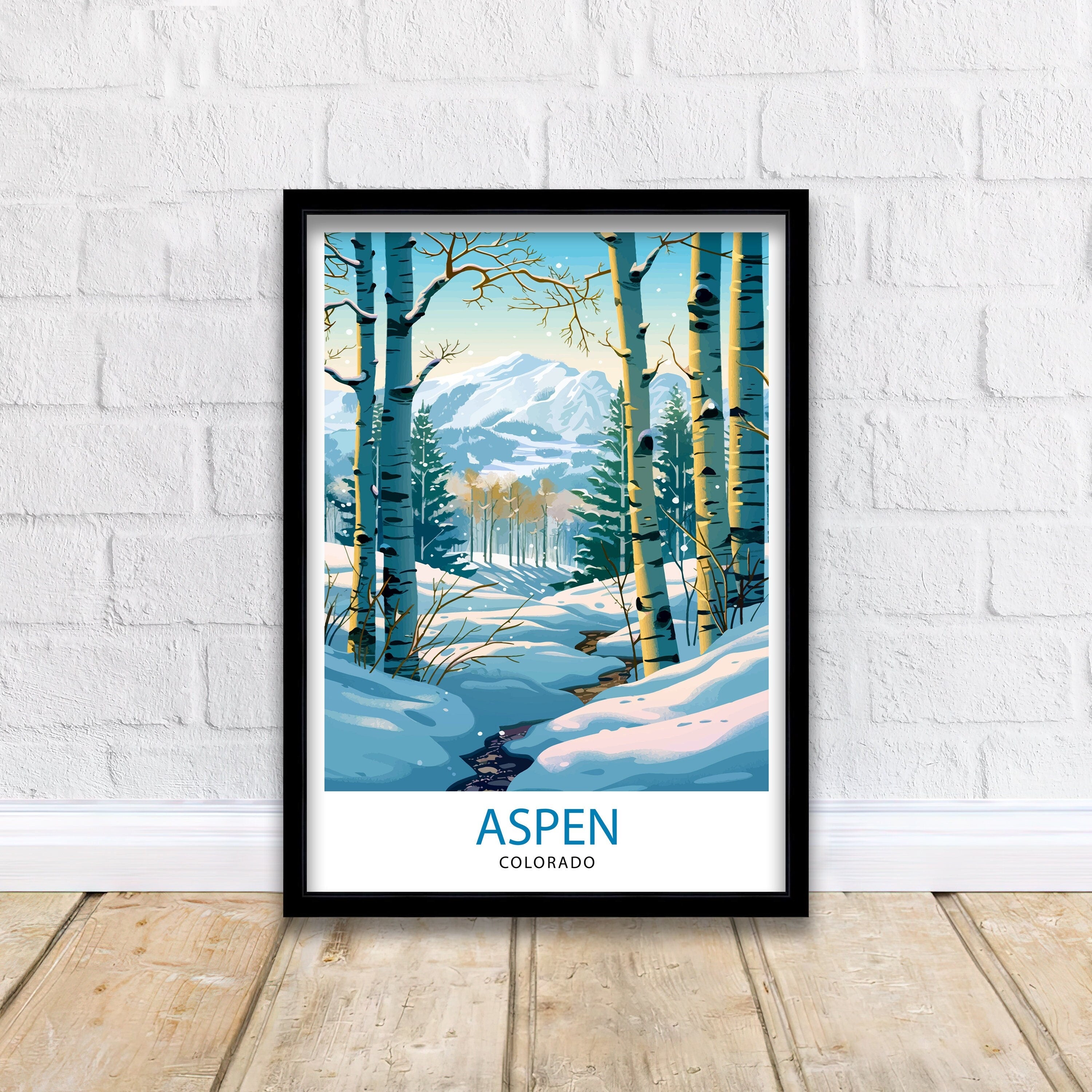 Aspen Colorado Travel Print Wall Decor Wall Art Aspen Wall Hanging Home Décor Aspen Gift Art Lovers Colorado Art Lover Gift Print Art