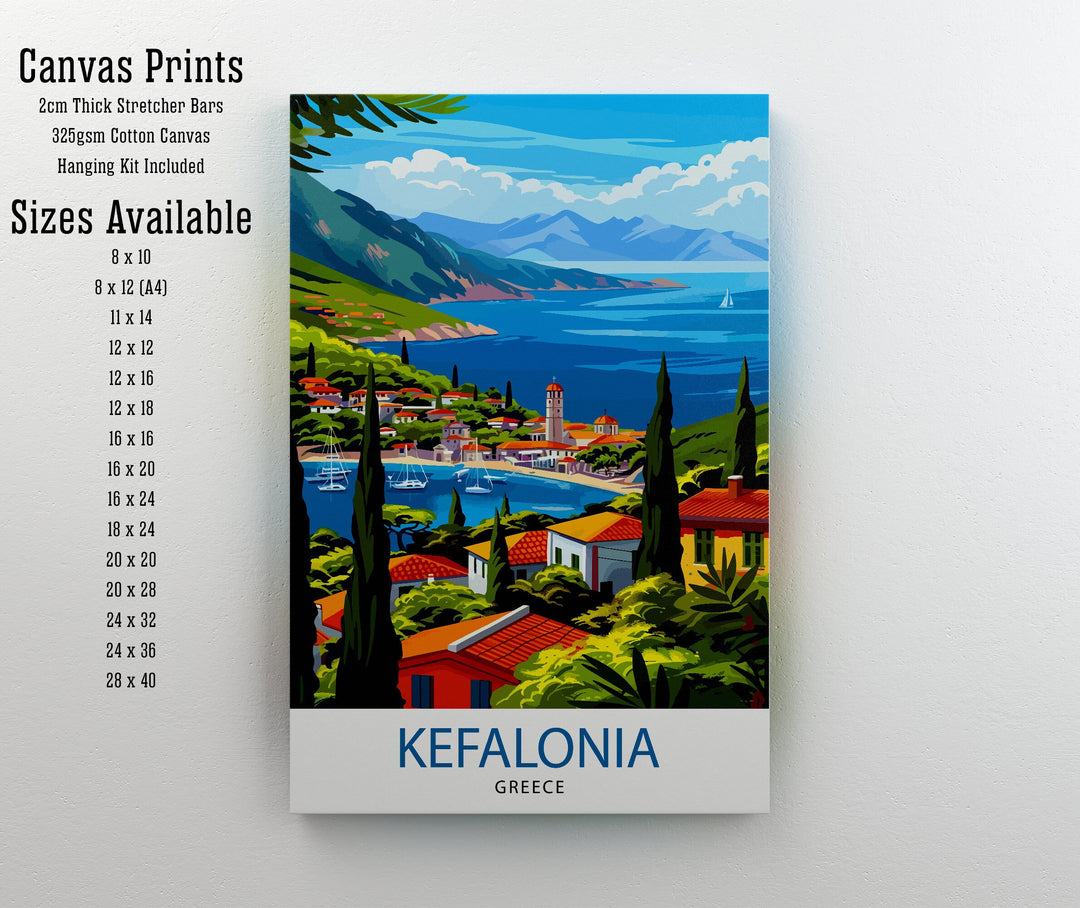 Kefalonia Greece Travel Print Wall Decor Wall Art Kefalonia Wall Hanging Home Décor Kefalonia Gift Art Lovers Greece Art Lover Gift Print