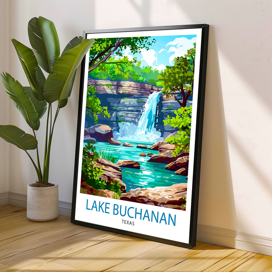 Lake Buchanan Texas Travel Print Wall Decor Wall Art Lake Buchanan Wall Hanging Home Décor Lake Buchanan Gift Art Lovers Texas Art Lover