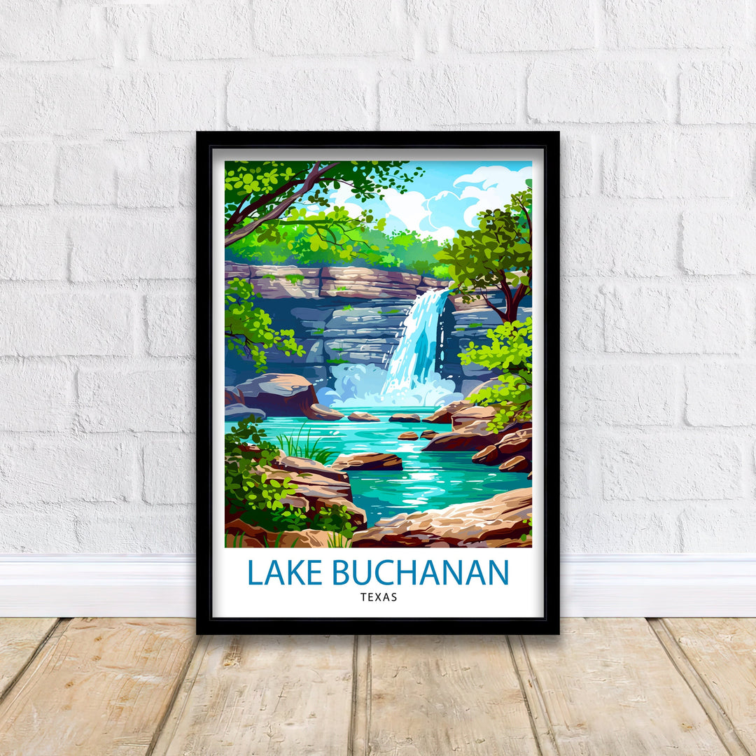 Lake Buchanan Texas Travel Print Wall Decor Wall Art Lake Buchanan Wall Hanging Home Décor Lake Buchanan Gift Art Lovers Texas Art Lover