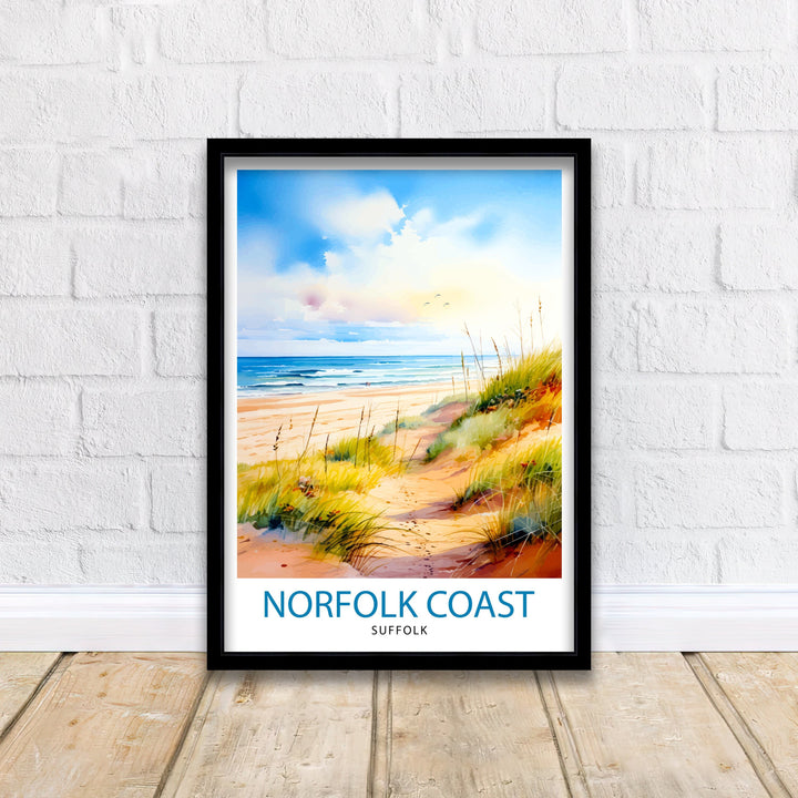 Norfolk Coast Travel Poster Wall Art Norfolk Coast Wall Hanging Home Décor Norfolk Coast Gift Art Lovers UK Art Lover Gift Poster Art