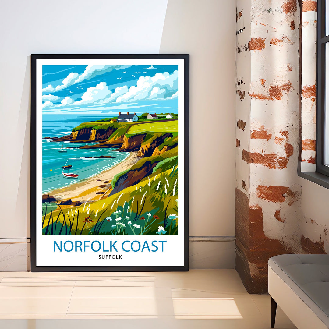 Norfolk Coast Travel Poster Wall Art Norfolk Coast Wall Hanging Home Décor Norfolk Coast Gift Art Lovers UK Art Lover Gift Poster Art