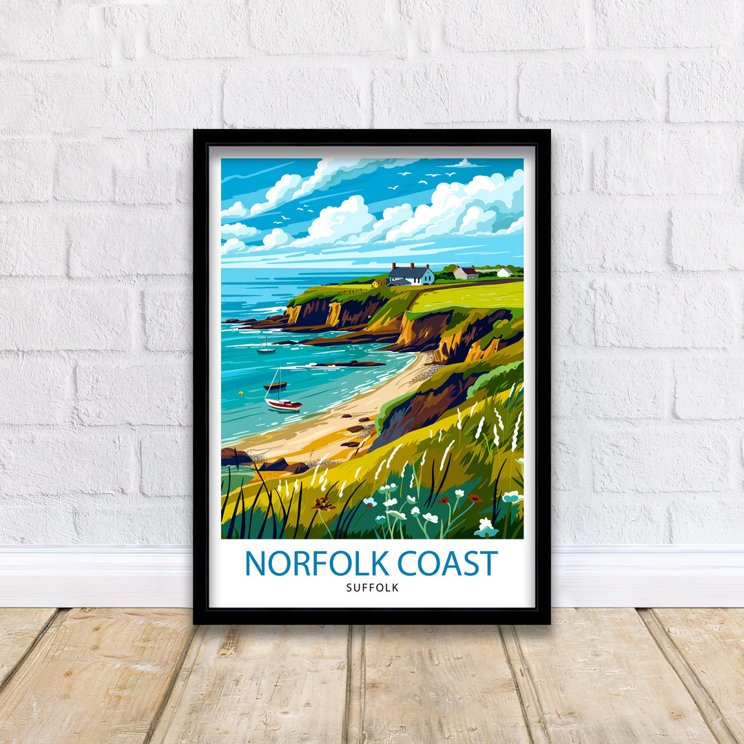 Norfolk Coast Travel Poster Wall Art Norfolk Coast Wall Hanging Home Décor Norfolk Coast Gift Art Lovers UK Art Lover Gift Poster Art