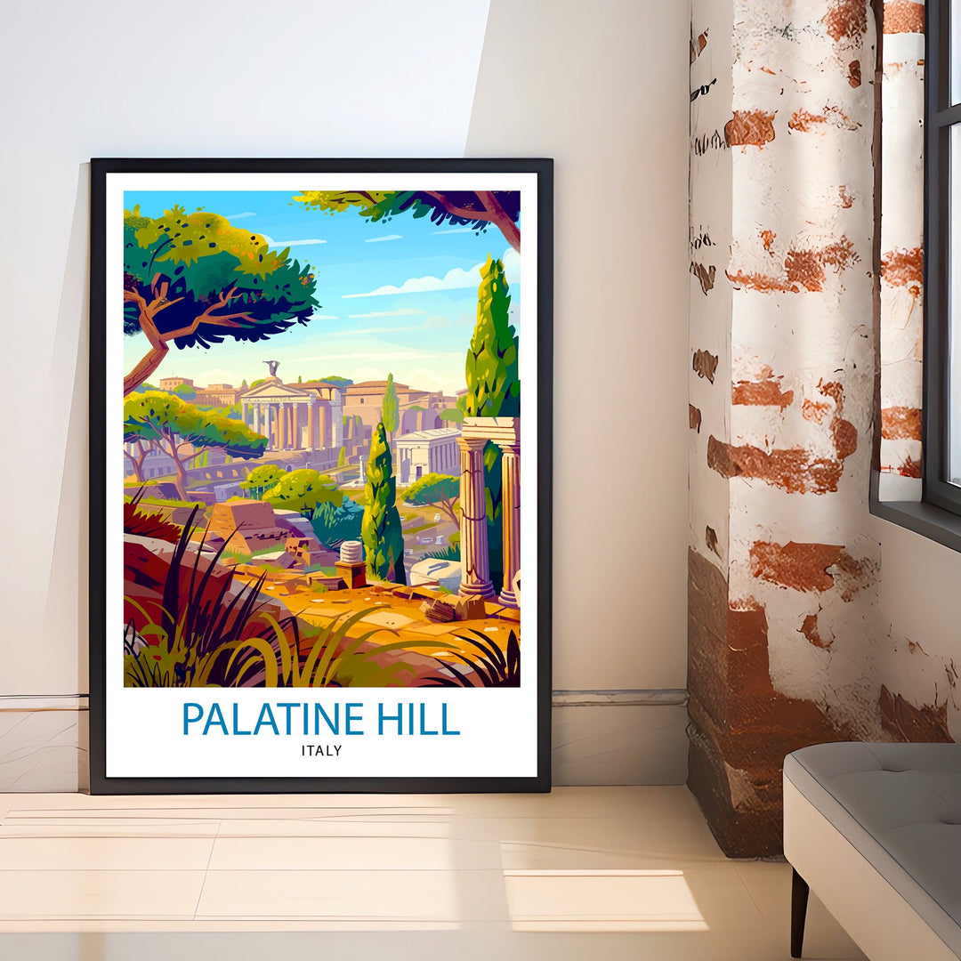 Palatine Hill Rome Italy Travel Poster