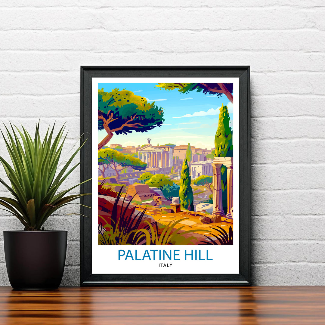 Palatine Hill Rome Italy Travel Poster