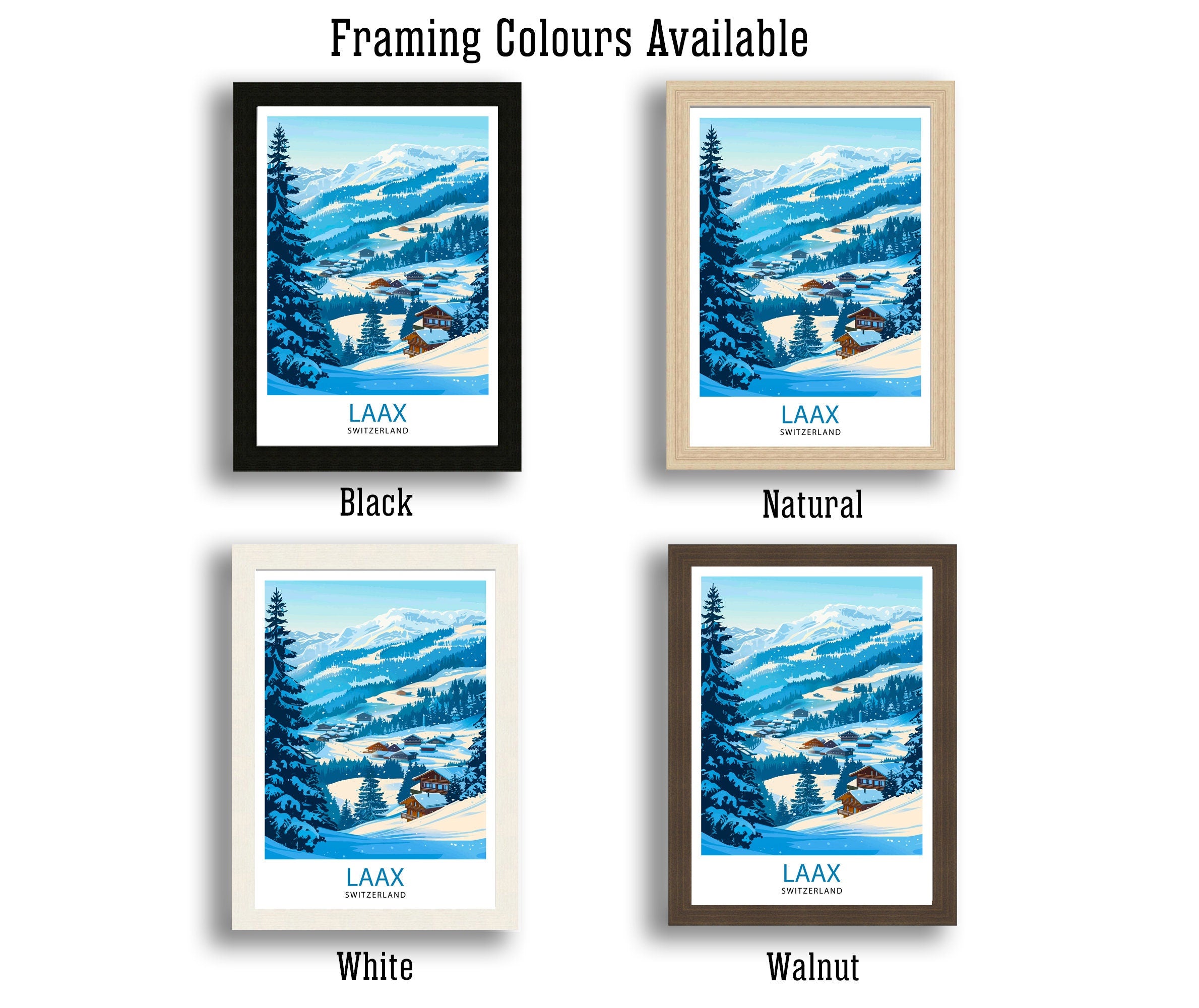 Laax Switzerland Ski Resort Travel Print Wall Art Laax Wall Hanging Home Décor Laax Gift Art Lovers Switzerland Art Lover Gift Print