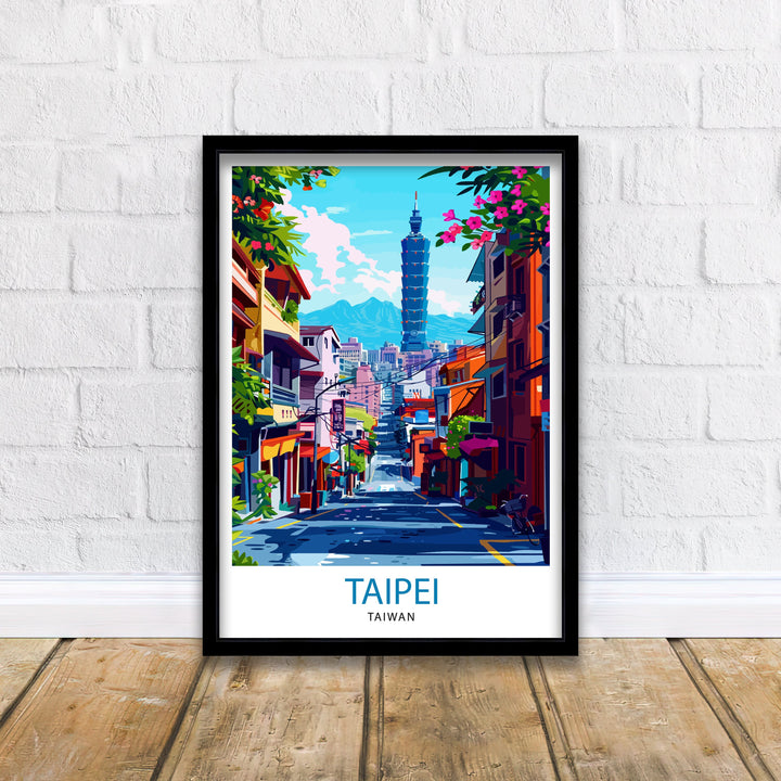 Taipei City Taiwan Travel Print Wall Art Taipei City Wall Hanging Home Décor Taipei City Gift Art Lovers Taiwan Art Lover Gift Print Art